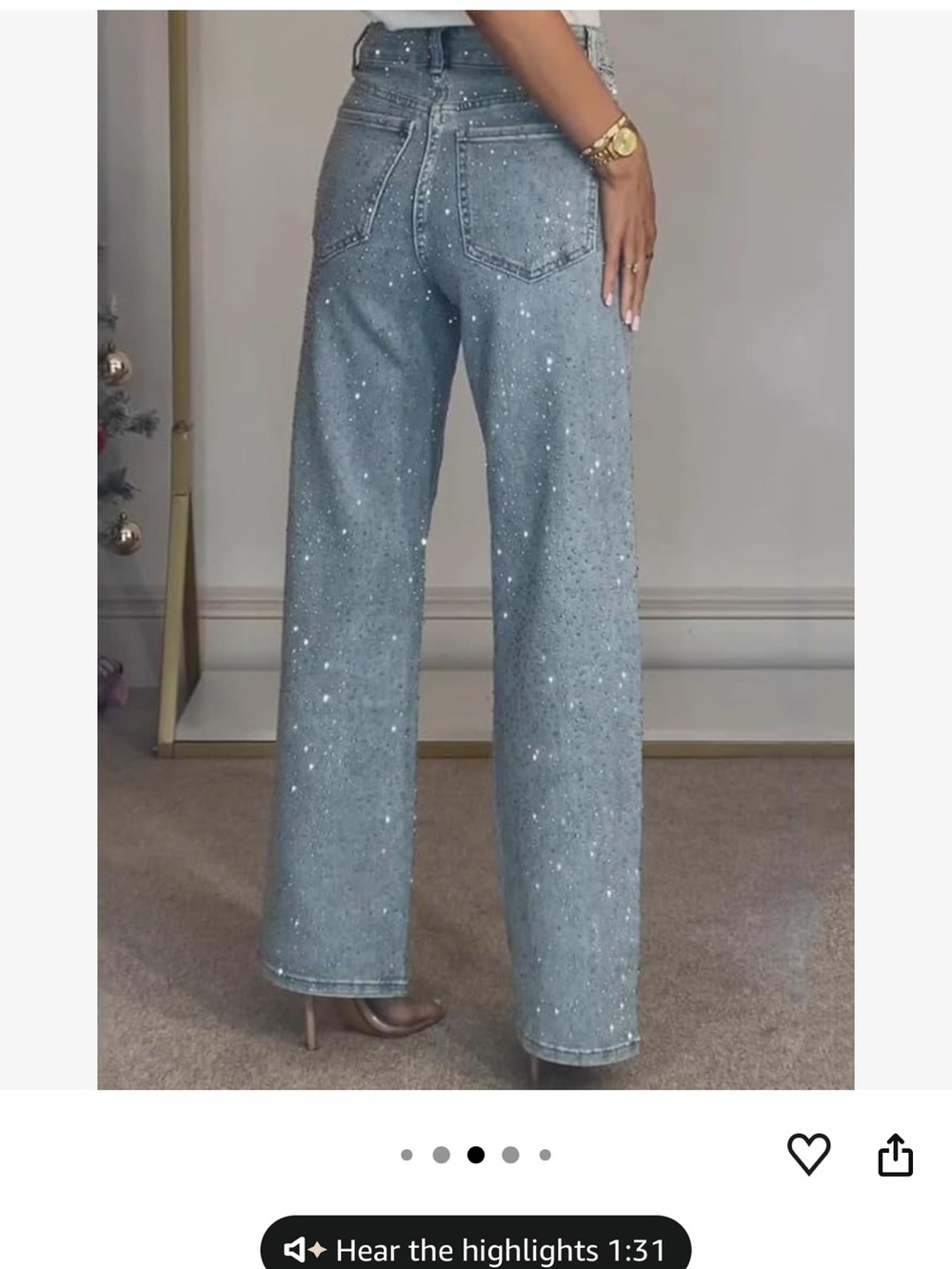 High Waisted Rhinestone Jeans - Picture 6 of 6